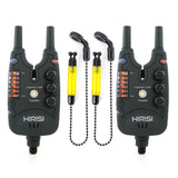 Hirisi Carp Fishing Bite Alarms Set with Swingers, LED Bite Indicator, Waterproof Fishing Alarm for Coarse Fishing