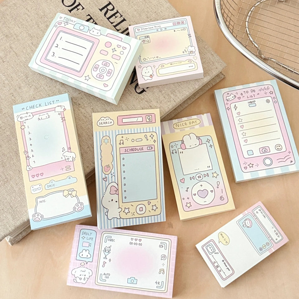 100 Sheets Cute Memo Book Non Sticky, Tearable Leave a Message Notebook Handheld Notes