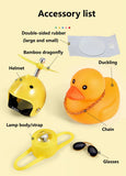 Bicycle Bell Black/Yellow Duck Cartoon Little Ducks Helmet Head Light Shining Duck Bicycle Bells Handlebar Bicycle Accessories