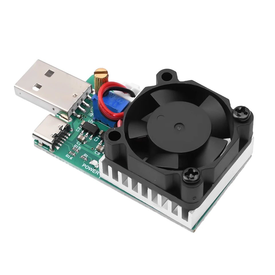 18W 22.5W Electronic Test Load Resistor USB Interface Battery Discharge Capacity Tester with Fan Adjustable Current Module Tool
