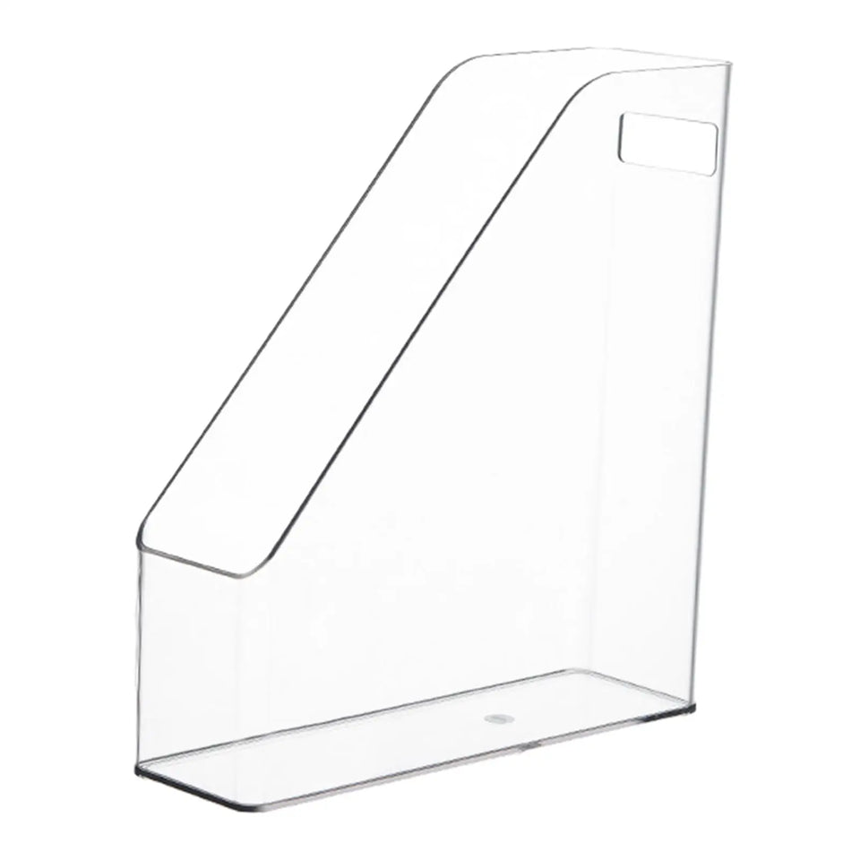 Clear Pet Magazine Holder Desk Organizer 25x8x27cm Portable with Handle Folder Rack for Notebooks, Binders