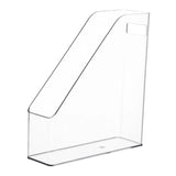 Clear Pet Magazine Holder Desk Organizer 25x8x27cm Portable with Handle Folder Rack for Notebooks, Binders