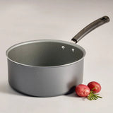 Nonstick Covered Sauce Pan 3 Quart Aluminum Dishwasher Safe Easy Cleanup Stay Cool Handle Tempered Glass Lid Kitchen Cookware