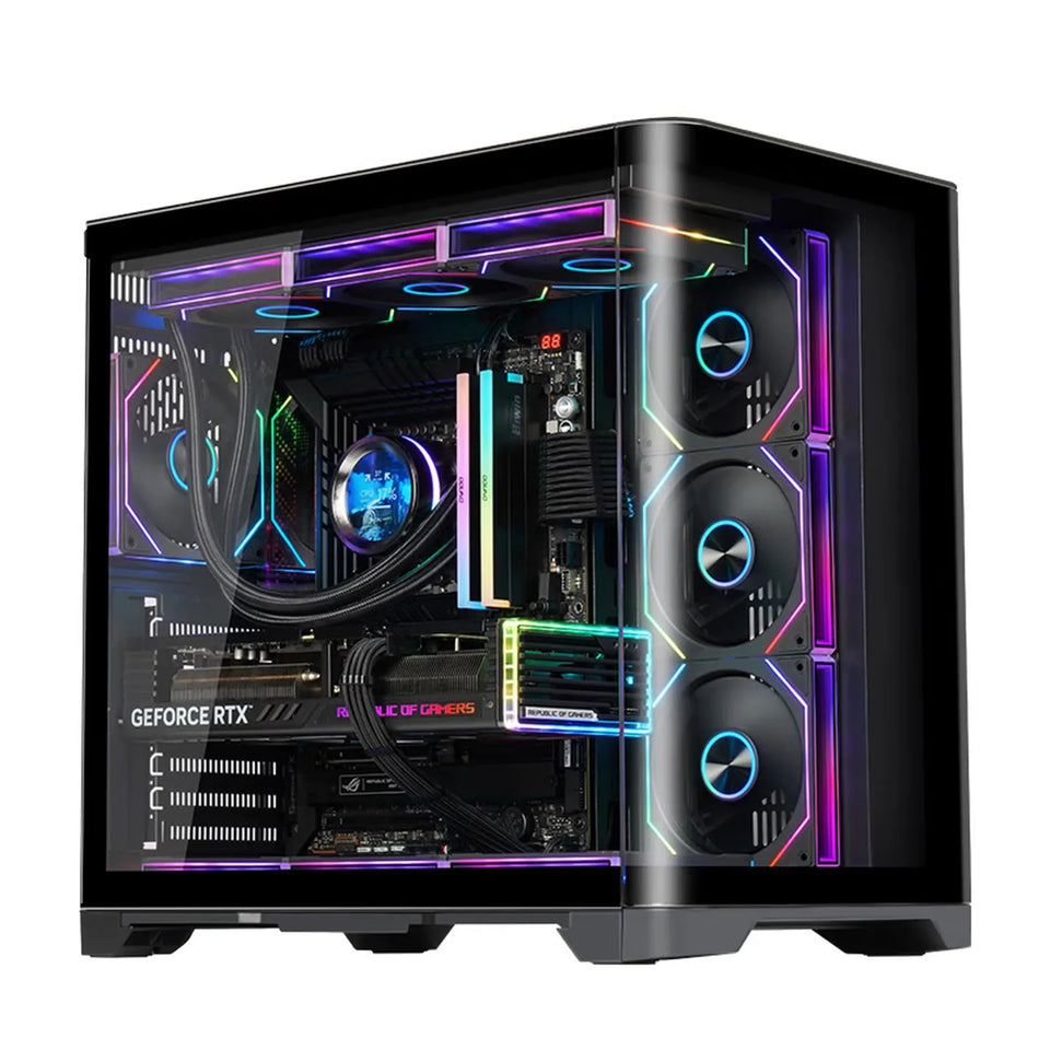 WJCOOLMAN Sky Ceiling PLUS ATX curved glass sea-view room computer case Supports 360-degree water cooling