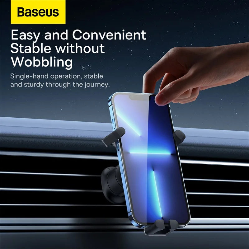 Baseus Car Phone Holder for iPhone Xiaomi Samsung Car Phone Stand Car Mount with Hook Clip Auto Locking Easy Install