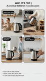 Electric Kettle 304 Stainless Steel Durable Portable Water Boiler Pot Fast Boil for Home During  Electric Water Kettle for Home