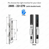 TTLock APP Waterproof Fingerprint Password Smart Lock For Outdoor Pull Push Sliding Aluminum Door 2885/ 3585/ 4585 /6085 Mortise