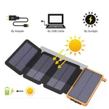 50000mAh Portable Solar Power Bank Fast Charging USB-C/USB-A for IOS Android Outdoor Large Capacity Charger