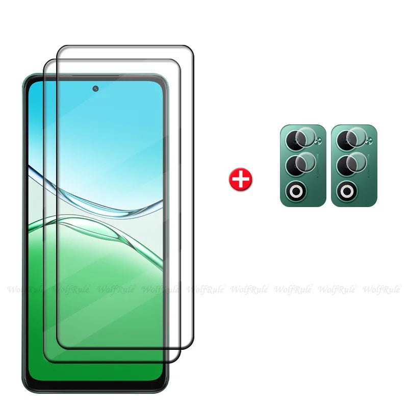 6-in-1 For OPPO A5 5G Glass OPPO A5 5G Tempered Glass Protective 9H HD Full Glue Cover Screen Protector OPPO A5 5G Lens Glass