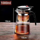 High-temperature resistant and elegant cup, household tea set, one-click tea and water filtration, glass teapot cover