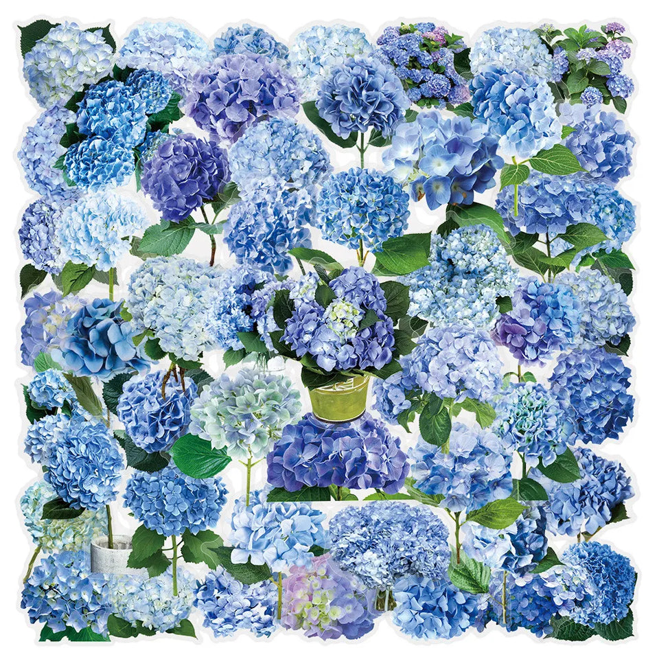 50 Pcs Transparent Flower & Plant Stickers - PET Decorative Craft Supplies for Journals, Notebooks, Tablets(Anime Worlds Store)