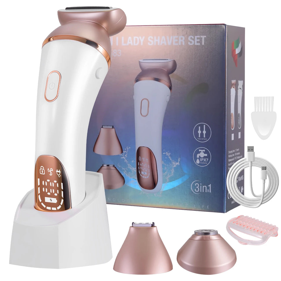 Keda Women's Electric Hair Remover Roller Washable Home Use Hair Removal Device with Private Clip And Light