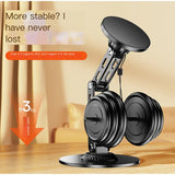 Magnetic Metal Phone Stand for Desk, 360° Rotating & 3-Axis Adjustable Height Hands-Free Live Streaming & Bedside Tablet Holder