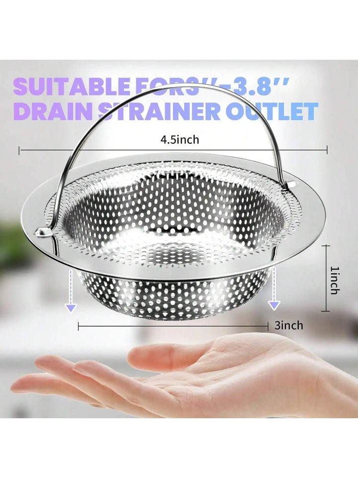 2 Pcs Stainless Steel Sink Strainer, Clog Prevention Filter, for Kitchen Bathroom Drain, Easy to Clean