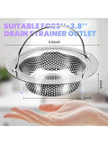 2 Pcs Stainless Steel Sink Strainer, Clog Prevention Filter, for Kitchen Bathroom Drain, Easy to Clean