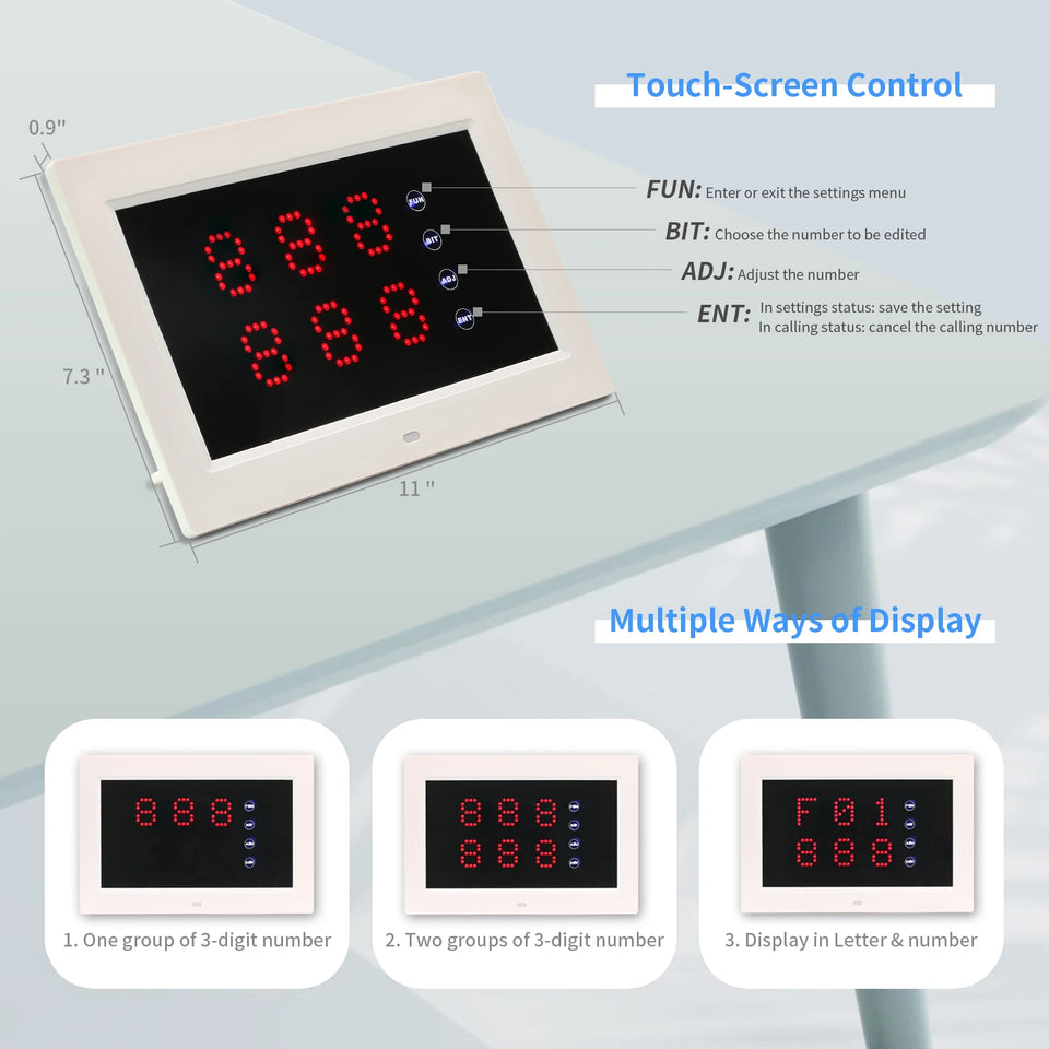BYHUBYENG Wireless Calling System Restaurant Pager System Display + Calling Buttons for Restaurant Nursing Home Clinic Caregiver