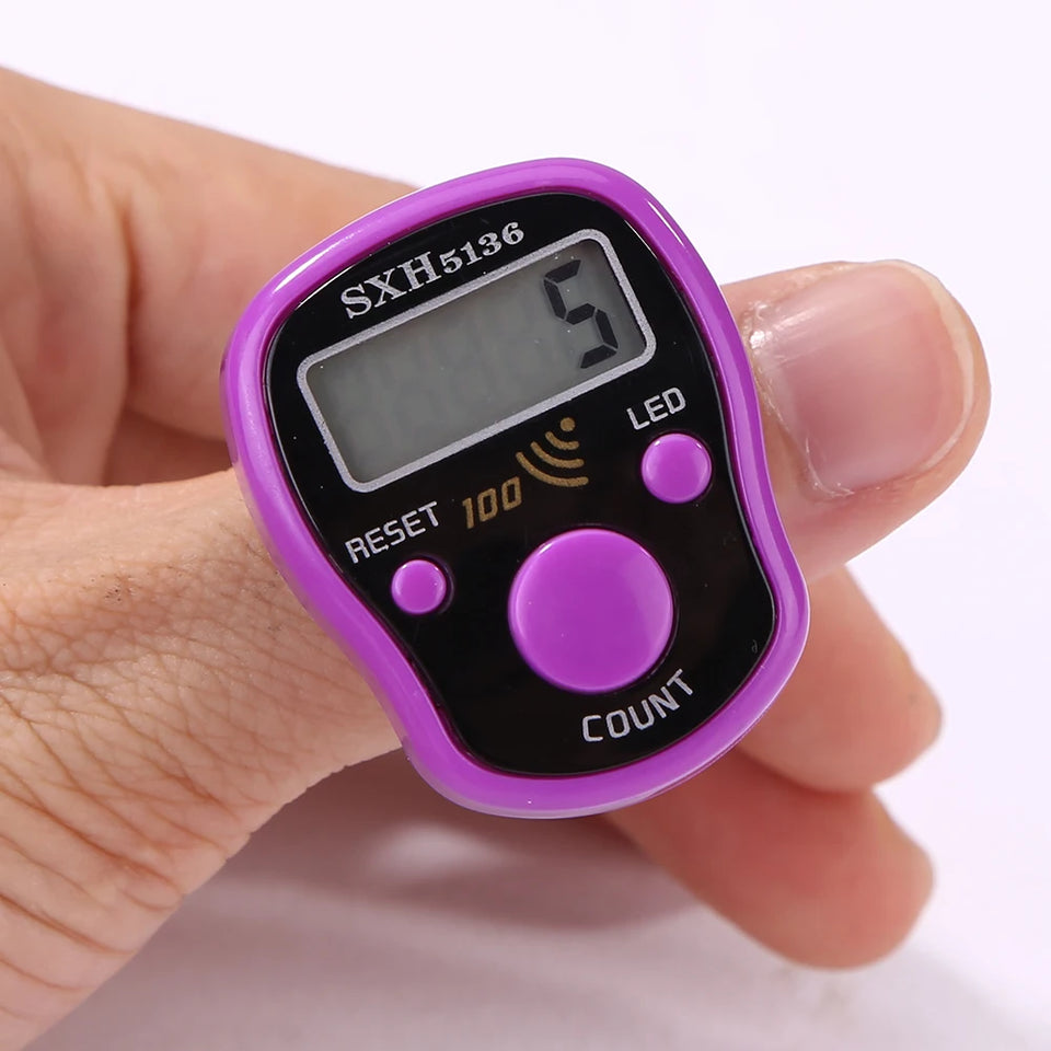 Electric Digital Display Counter Buddha Chanting Counter Electronic Digital Display Hand Tally with LED Light for Sewing