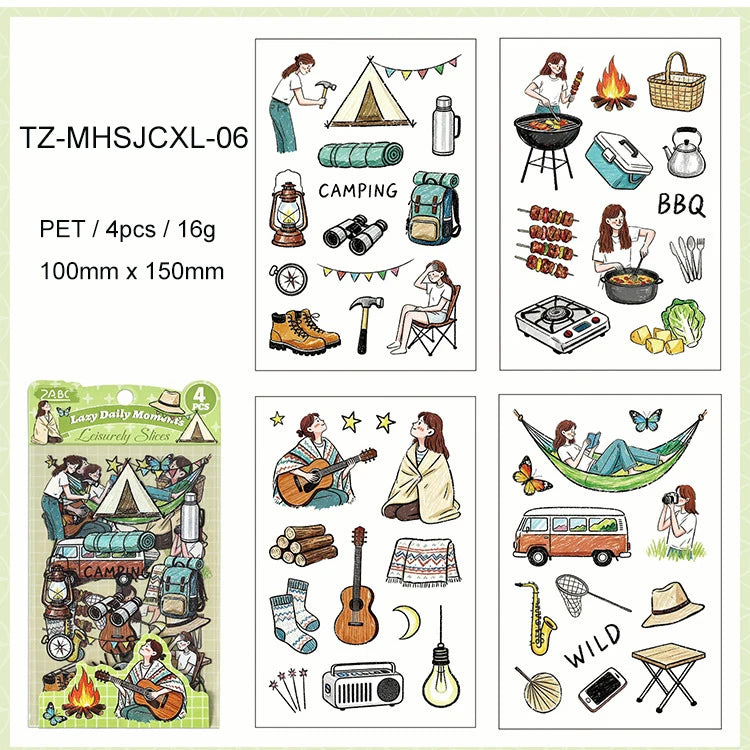 JIANWU Good Collection Book Series Vintage Life Character Landscape Material Collage PET Sticker Creative DIY Journal Stationery
