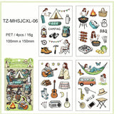 JIANWU Good Collection Book Series Vintage Life Character Landscape Material Collage PET Sticker Creative DIY Journal Stationery