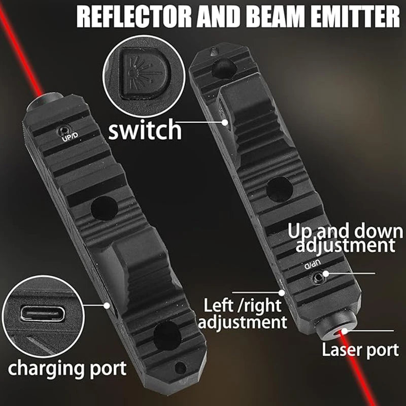Red Laser (Class IIIA Laser Output is 5mW), 1 Mile Range with Strobe Function Type-C Rechargeable Compatible with M-Lok Rail Du