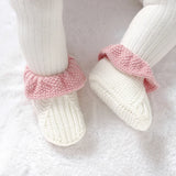 Newborn Baby Shoes Knitted Infant Boy Girl Footwear 0-18M Fashion Patchwork Ruffles Children Bed Walk Boots Warm Shallow Autumn