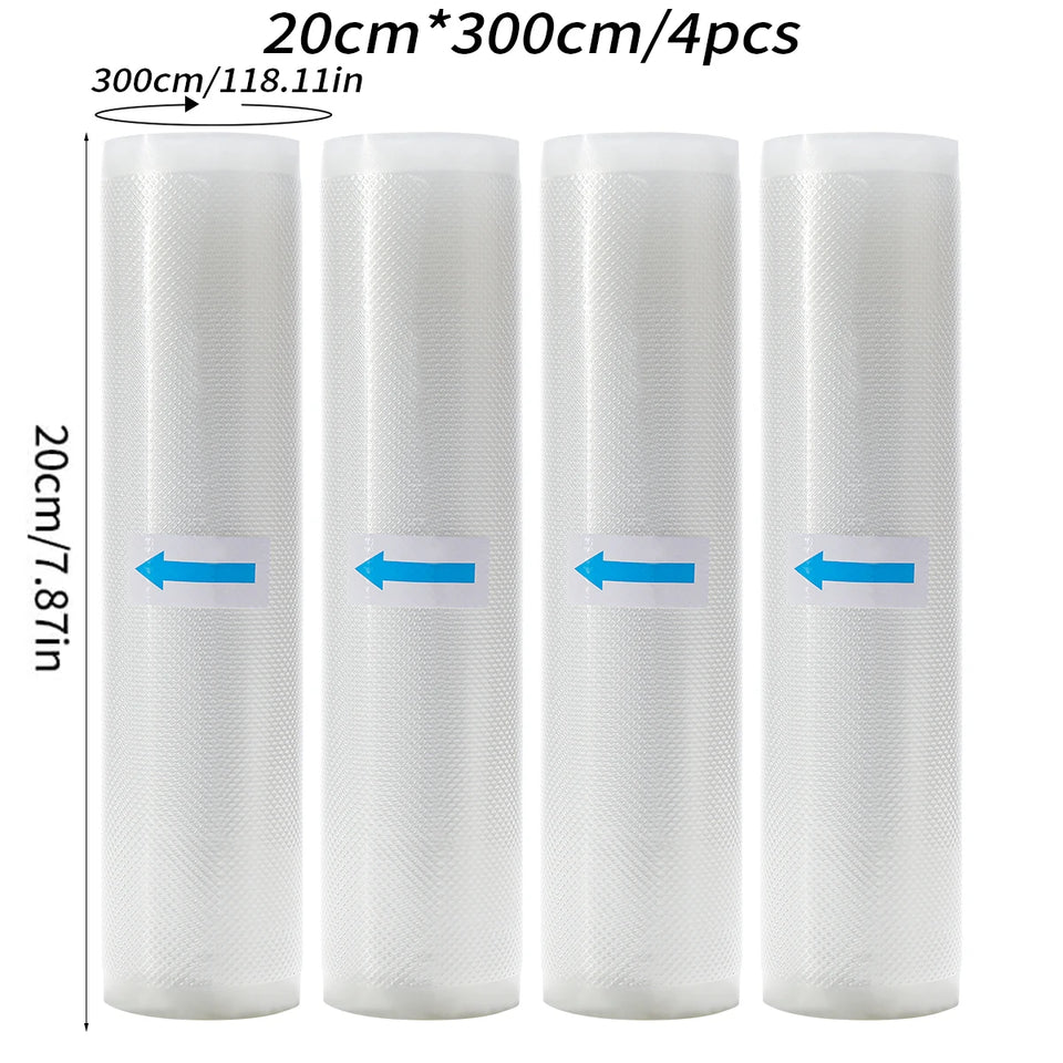 3 rolls of 3m vacuum sealed bag, free of bisphenol A, seven layer co extruded diamond grain food packaging bag