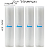 3 rolls of 3m vacuum sealed bag, free of bisphenol A, seven layer co extruded diamond grain food packaging bag