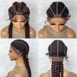KIMA New Arrival 26 Inches Braided Wigs Synthetic Lace Front Hair Wig With Baby Hair for Black Women