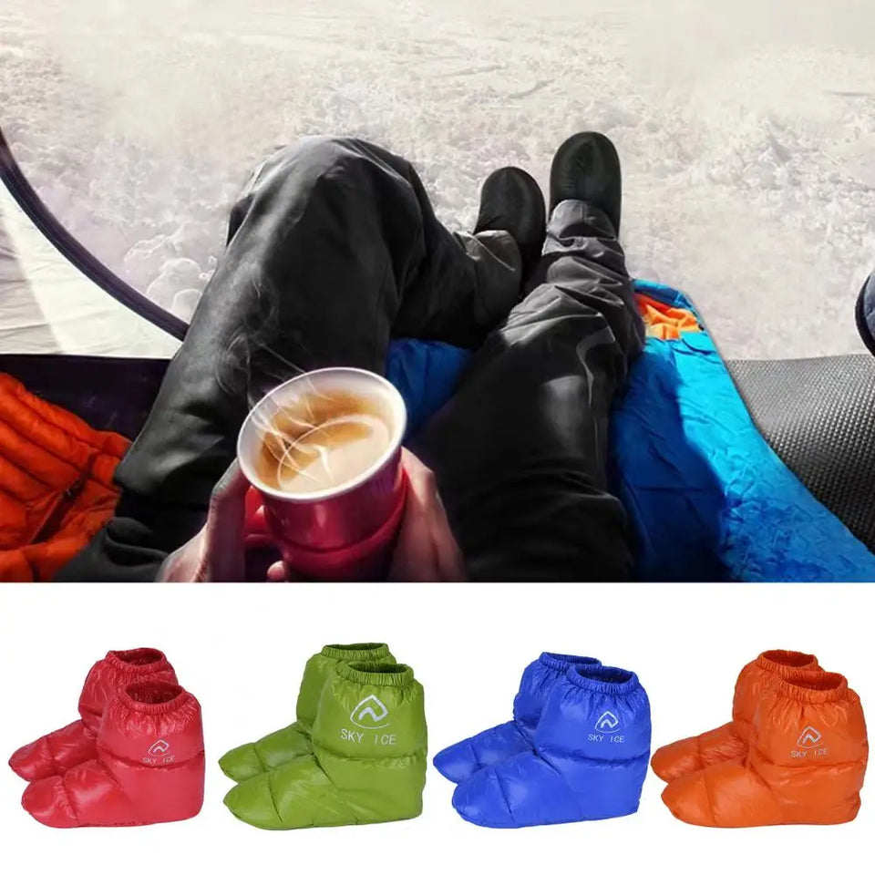 1 Pair Practical Warm Foot Covers Lightweight Shoe Covers Anti-scratch Windproof Winter Warm Down Footwear