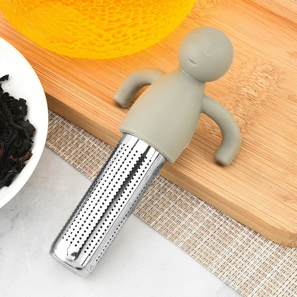 1PC Reusable tea maker Stainless steel tea filter Kitchen Restaurant Garden Accessories Creative humanoid tea filter