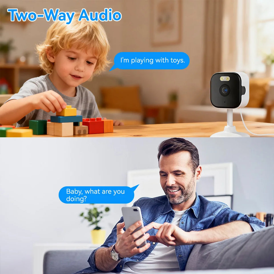 5MP HD Wifi Security Camera Mini Indoor Home Surveillance Camera Night Vision Two Ways Audio Human Detection O-KAM APP 5G IP CAM