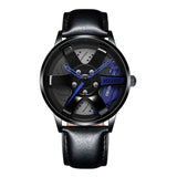 New Top Men Stainless Steel Watches Mens Car Wheel Hub Leather Quartz Watch For Male Military Sport Watch Relogio Masculino Hot