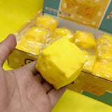 Soft Cheese Cube Squishy Toy - Simulation Squeeze Stress Relief Sensory Fidget Toy for Adults Focus Training Anxiety Relief Gift