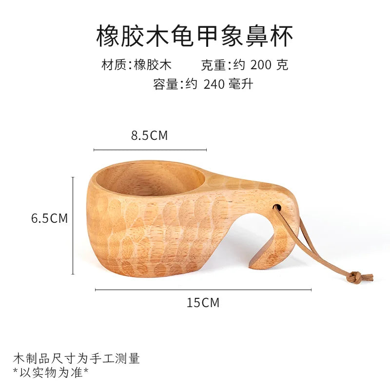 (1pcs) Creative Small Wooden Milk Cup 6/8oz 180-240ml Finland Wooden Coffee Cup