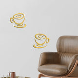 New Creative Acrylic Mirror Coffee Cup Wall Paste Living Room Bedroom Background Wall Decoration Self-adhesive Mirror