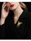 New Bathing Fire Phoenix Rhinestone Brooch Pendant Fashion Animal Sparkling Crystal Pins Clothes Bags Accessories Jewelry Gifts