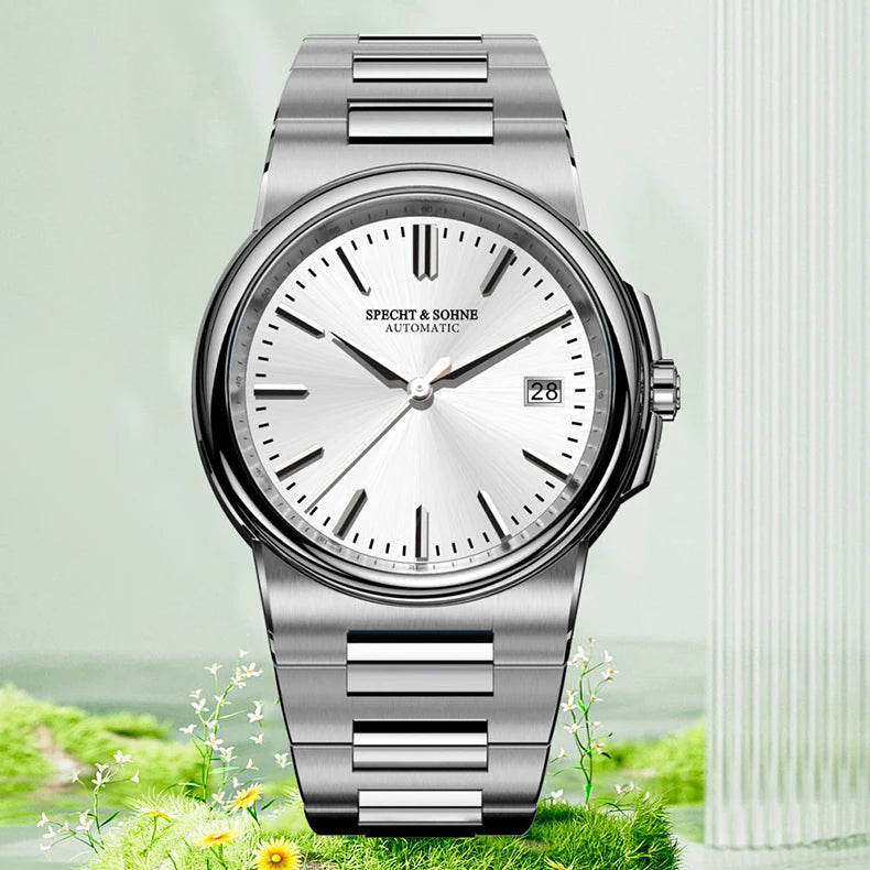 Specht&Sohne New Arrivals Blue Automatic Mechanical Watches For Men 38MM Stainless Steel Waterproof Classic Elegant Watch 50M