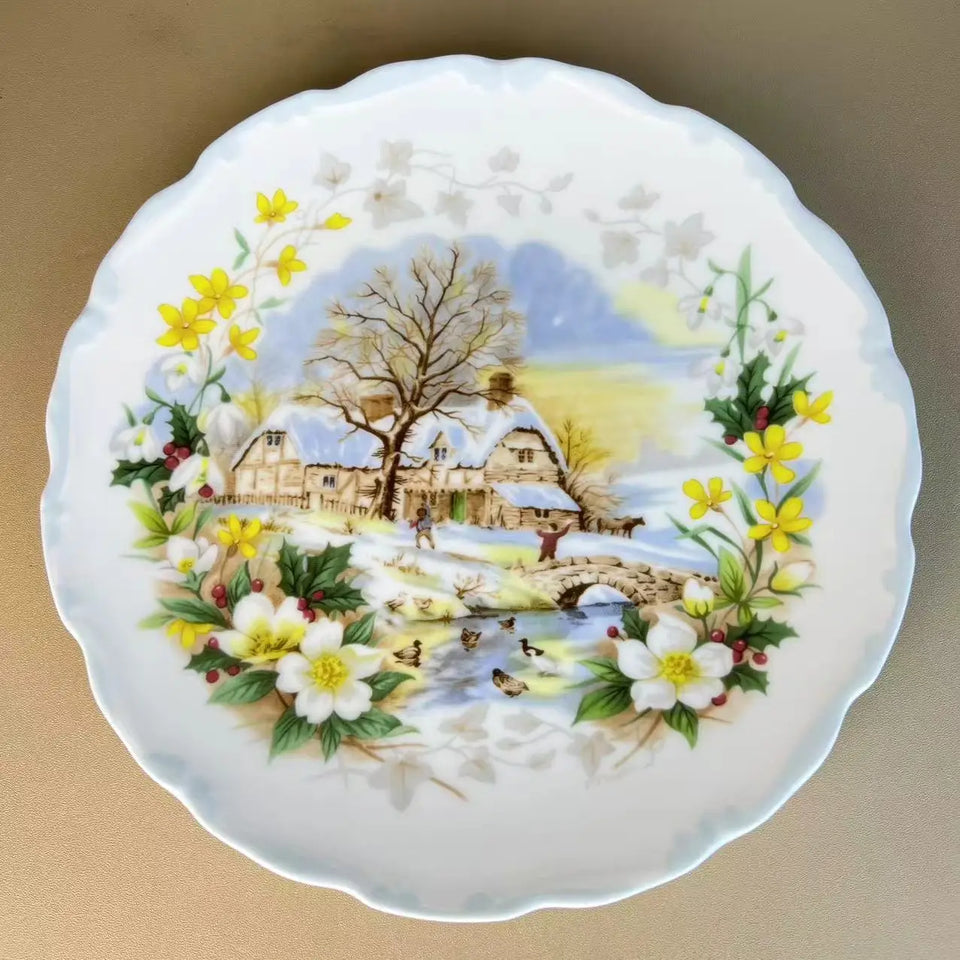 Ceramic Cup and Saucer Spring Summer Autumn Winter Coffee Cup Saucer Dinner Plate Dim Pot Black Teacup European Bone China Mug