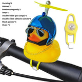 Bicycle Bell Black/Yellow Duck Cartoon Little Ducks Helmet Head Light Shining Duck Bicycle Bells Handlebar Bicycle Accessories