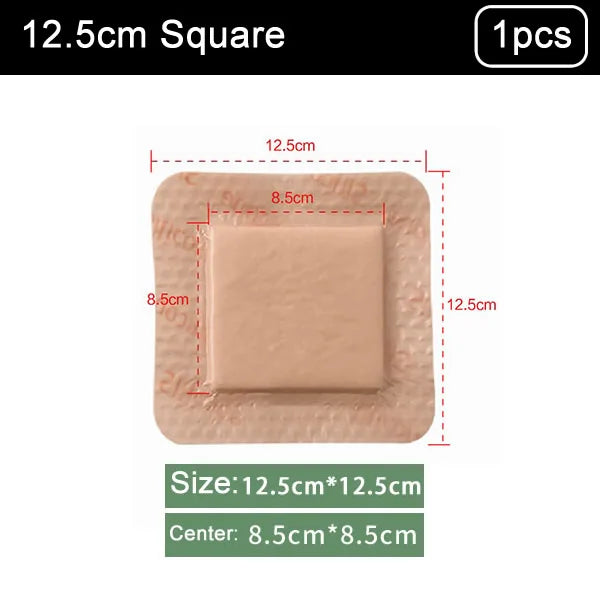 1Pcs Silicone Foam Dressing with Border Adhesive Sterilized Waterproof Wound Dressing Plaster Bandage Home Travel First Aid Kit