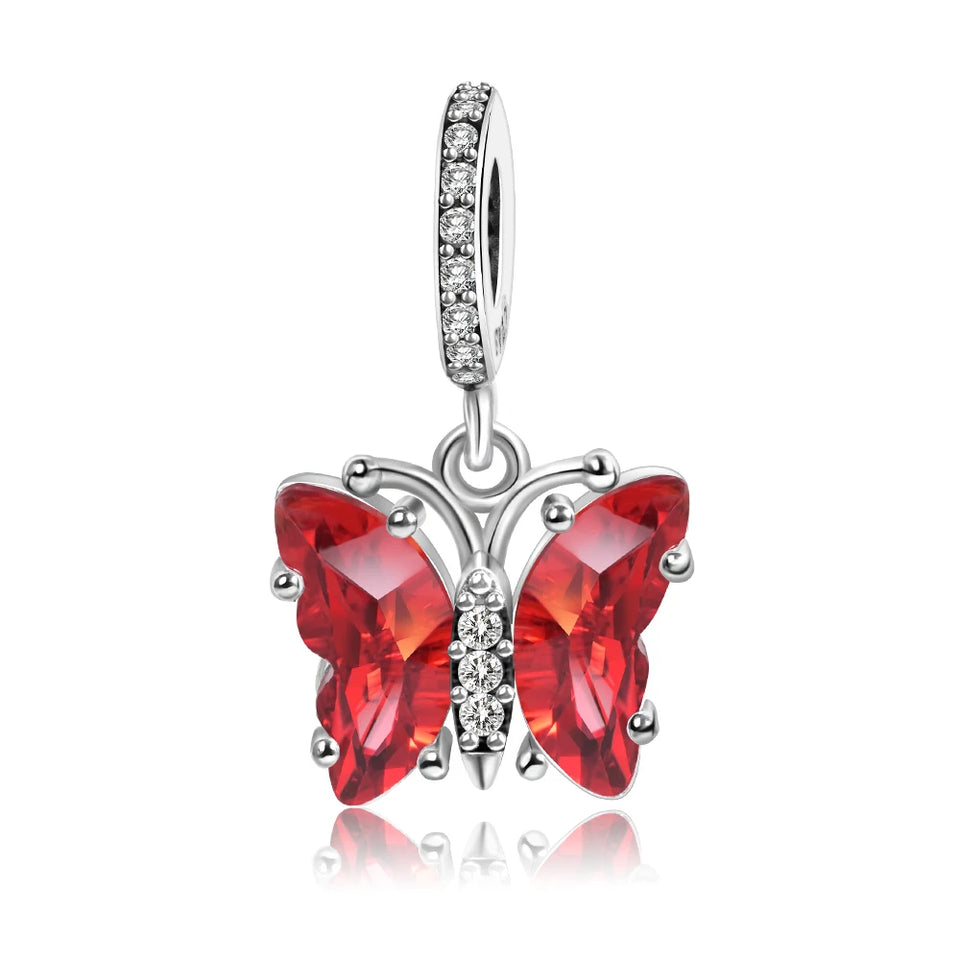 Red Series 925 Sterling Silver Koi Firecracker Dragon Heart Mushroom Coffee Machine Charm Fit DIY Bracelet Necklace Niche Gifts