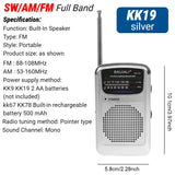 FM/AM Pocket Radio Player Telescopic Antenna Dual Band Music Player Radio Battery Powered Pocket Stereo Radio Built-in Speaker