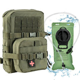 Mini Hydration Bag Tactical 2 In 1 Mini Hydration Pack Rip Away IFAK Medical Pouch 2L Water Bladder MOLLE Pouch Hunting Bag