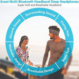 Wireless Bluetooth Headband Sleeping Headphones Sports Earphone Music Hat with Thin HD Stereo Speakers Eye Mask for Side Sleeper