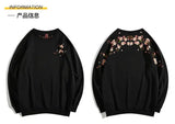 Floral Embroidery Unisex Pullovers Sweatshirt For Men Loose Fit Autumn Quality Cotton Fashion Casual Oversized Luxury Pull Homme
