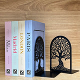 Tree of Life Decorative Bookends Bookends for Heavy Books Black Tree Metal Bookends Desk Organizer Library Decor Home Decor