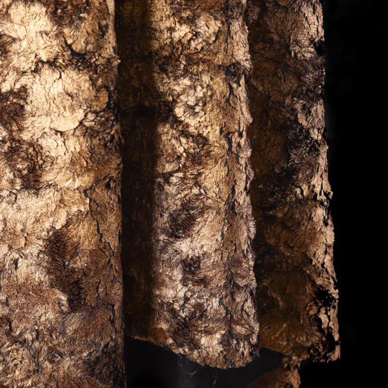 Metallic Crackle Bronzing Fur Fabric Bronzed Woolen Plush Designer Fabric For Diy Sewing Dress Coat Shawl Bag Sofa Material