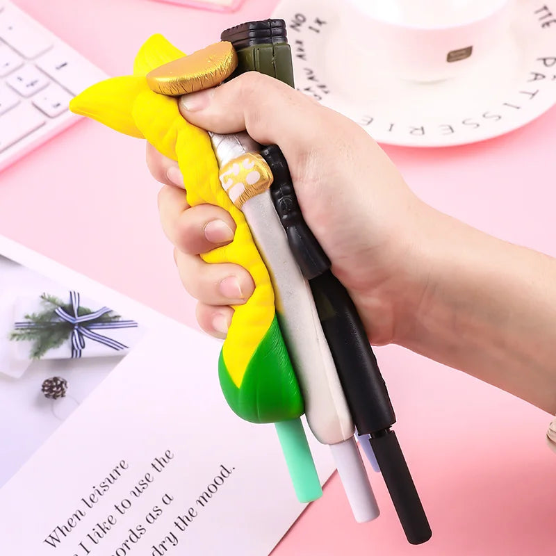 New Squishy Antistress Toys Ice Cream Hot Dog Dinosaur Slow Rising Pen Soft Squeeze Pen Stress Relief Toy Christmas Gifts