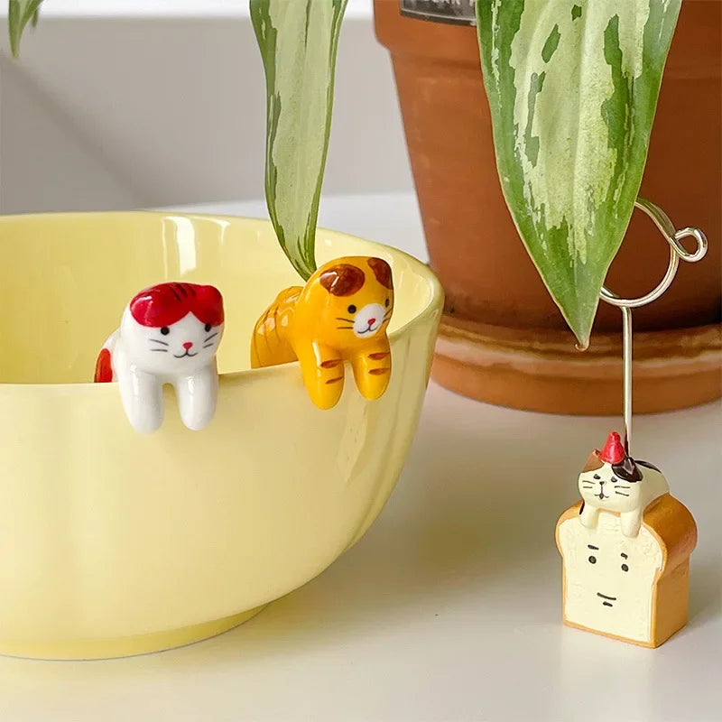 Hot SALE Kitchen Tool Novelty Gift Ceramic Cartoon Cute Cat Animal Spoon Hanging Coffee Dessert Spoon Unique Ice Cream Flatware