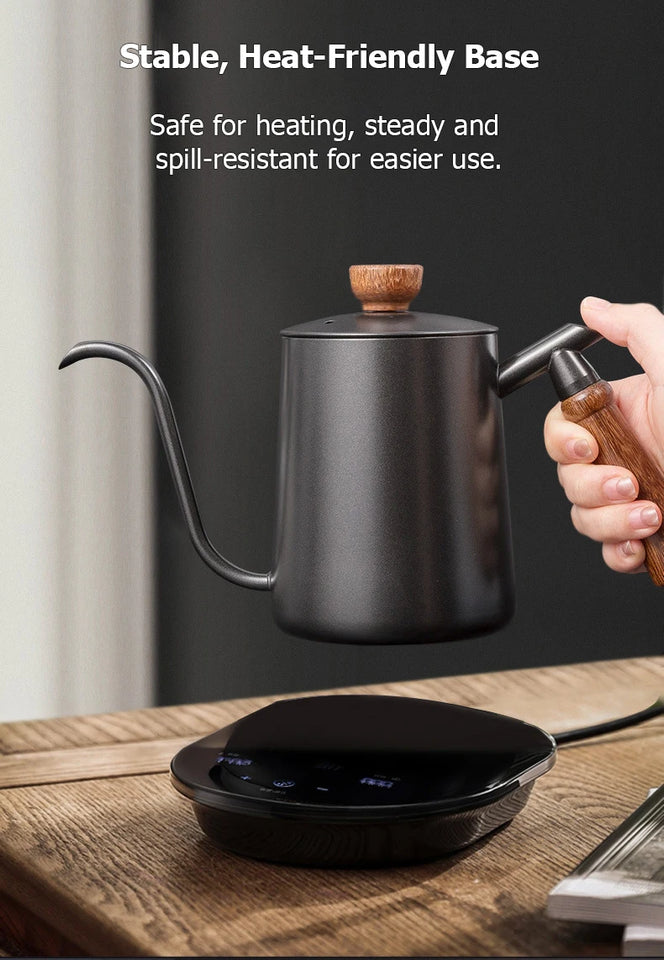 Stainless Steel Coffee Gooseneck Kettle 600ML Pour Over Coffee Pot with Precision Spout for Hand Brewing